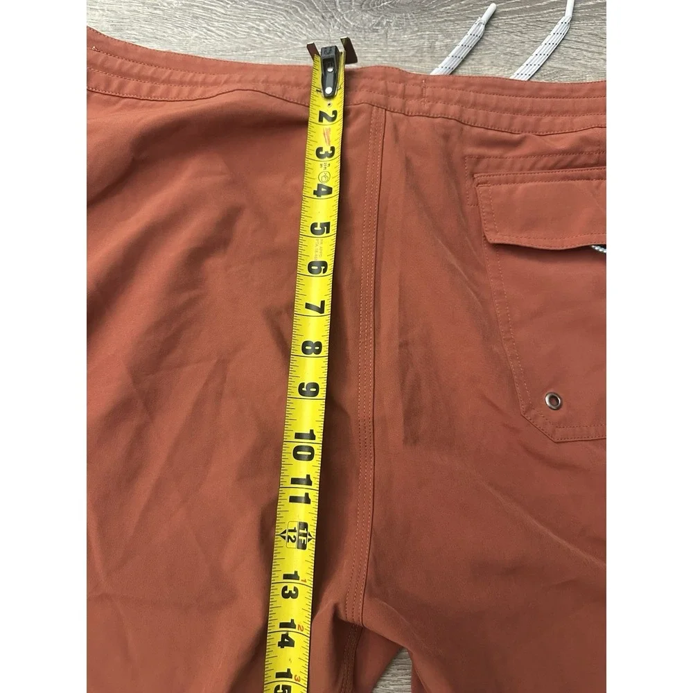 Wellen Men's Shorts Size 38 Performance Swim Shorts Orange